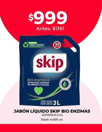 Supermercados Tadicor Jabón Líquido Skip Bio Enzimas oferta