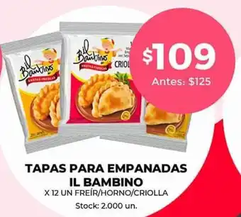 Supermercados Tadicor Tapas Para Empanadas il Bambino oferta