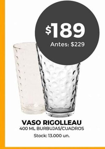 Supermercados Tadicor Vaso Rigolleau oferta
