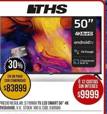 Coto TV LED Smart 50"4K THS50UHD oferta