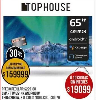 Smart TV 65" 4K Android TV TH6522US6A