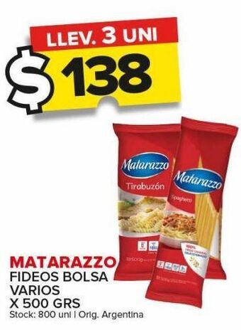 Carrefour Fideos matarazzo x 500g oferta