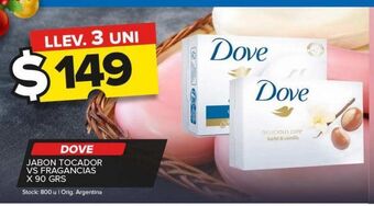 Jabón de tocador dove x 90g