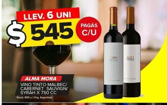 Carrefour Vino tinto alma mora x 750cc oferta