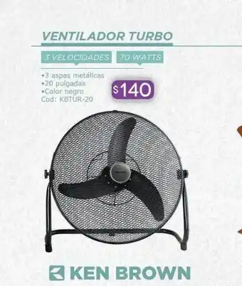 Cuotas del Sur Ventilador turbo ken brown oferta