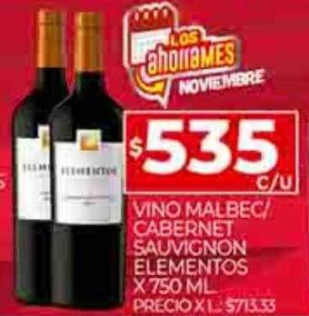 Supermercados DIA Vino malbec cabernet sauvignon elementos oferta