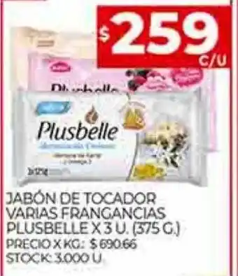 Supermercados DIA Jabón de tocador varias frangancias plusbelle oferta
