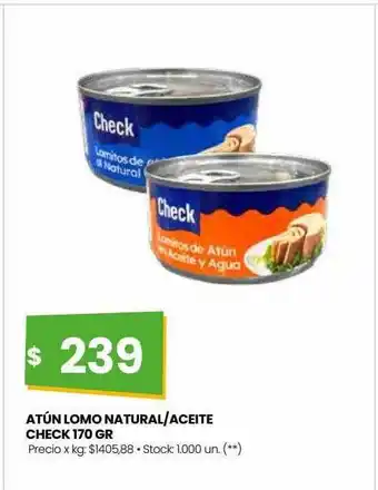 Punto Mayorista Atún lomo natural aceite check oferta