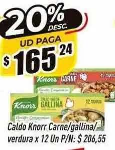 Supermercados Comodin Caldo knorr carne gallina verdura 20% desc oferta