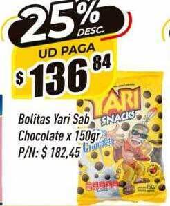 Supermercados Comodin Bolitas yari sab chocolate oferta