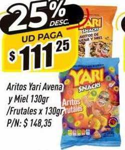 Supermercados Comodin Aritos yari avena y miel frutales oferta
