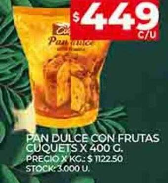 Supermercados DIA Pan dulce con frutas cuquets oferta