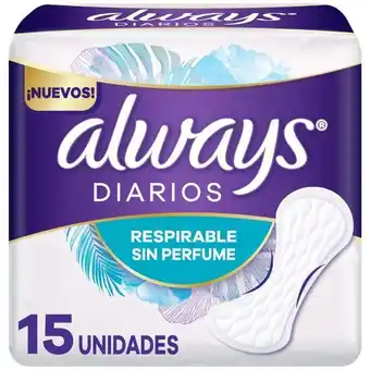 Coto Protectores diarios always respirable sin perfume 15 un oferta
