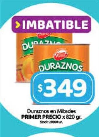 Cordiez Duraznos en mitades primer precio oferta