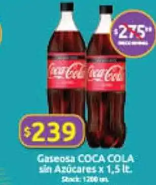 Cordiez Gaseosa coca cola sin azúcares oferta