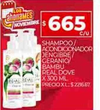 Supermercados DIA Shampoo acondicionador jengibre geranio bambu real dove oferta
