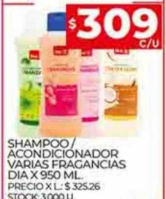 Supermercados DIA Shampoo acondicionador varias fragancias dia oferta