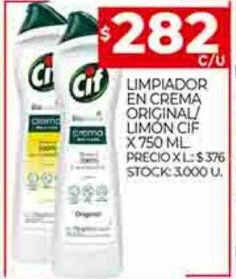 Supermercados DIA Limpiador en crema original limon cif oferta