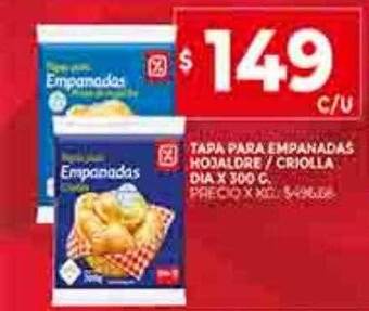 Supermercados DIA Tapa para empanadas hojaldre criolla dia oferta