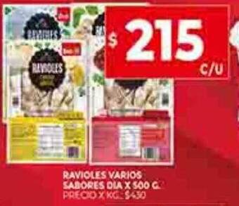 Supermercados DIA Ravioles varios sabores dia oferta