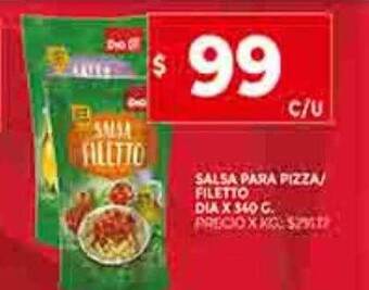 Supermercados DIA Salsa para pizza filetto dia oferta