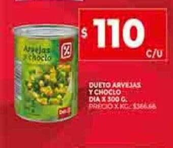 Supermercados DIA Dueto arvejas y choclo dia oferta