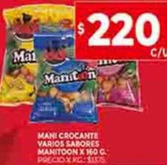 Supermercados DIA Mani crocante varios sabores manitoon oferta