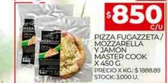 Supermercados DIA Pizza fugazzeta mozzarella y jamón master cook oferta