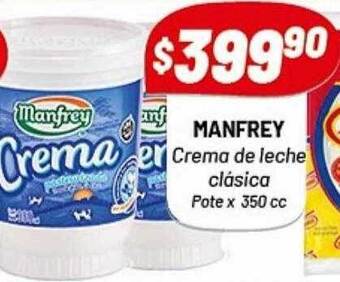 Almacor Manfrey crema de leche clásica pote x 350 cc oferta