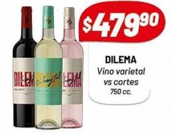 Almacor Dilema vino varietal vs cortes 750 cc oferta