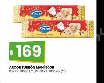 Punto Mayorista Arcor turrón maní oferta