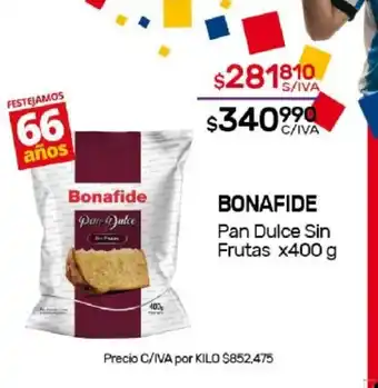 Nini Mayorista Bonafide Pan Dulce Sin Frutas x400 g oferta