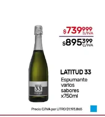 Nini Mayorista Latitud 33 Espumante Varios Sabores x 750ml oferta