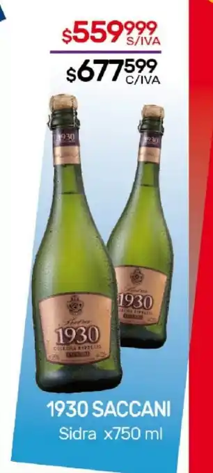 Nini Mayorista 1930 Saccani Sidra x750 ml oferta