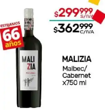 Nini Mayorista Malizia Malbec/Cabernet x 750ml oferta