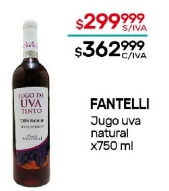 Nini Mayorista Fantelli Jugo Uva Natural x 750ml oferta