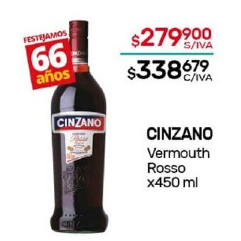Nini Mayorista Cinzano Vermouth Rosso x 450ml oferta