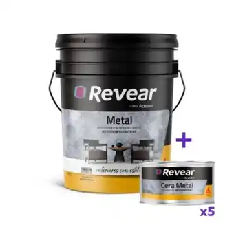 Pinturerías Rex Revestimiento metal revear acento 25 kg efecto metalizado metal + 5 ceras metal oferta