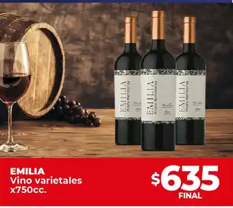 Supermayorista Vital Emilia Vino Varietales x750 cc oferta