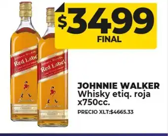 Supermayorista Vital Johnnie Walker Whisky Etiq. Roja x750 cc oferta