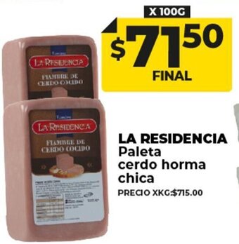 Supermayorista Vital La Residencia Paleta Cerdo Horma Chica oferta