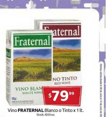 Cordiez Fraternal Vino Blanco O Tinto x 1lt oferta