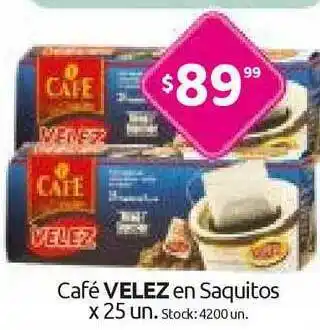 Cordiez Velez en Saquitos Café x 25un oferta