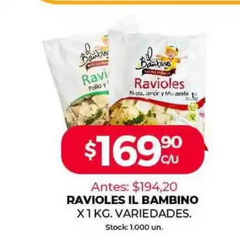 Supermercados Tadicor IL Bambino Variedades Ravioles x 1kg oferta