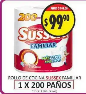 Sussex Rollo De Cocina Familiar 1 x 200 Paños