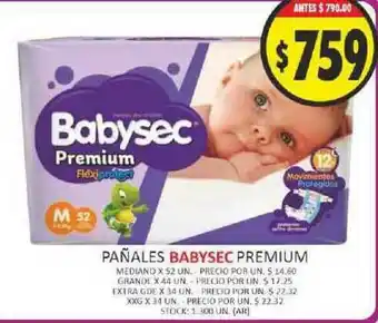 Supermercados Becerra Babysec Premium Pañales oferta