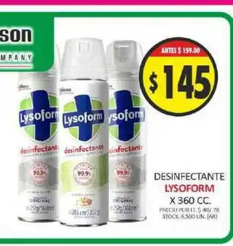 Supermercados Becerra Lysoform Desinfectante x 360cc oferta