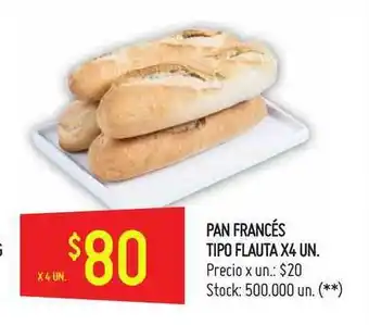 Changomas Pan Francés Tipo Flauta X4 Un. oferta