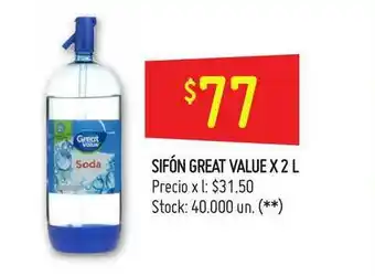 Changomas Great Value Sifón x 2L oferta