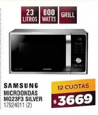 Bringeri Samsung Microondas MG23F3 Silver oferta